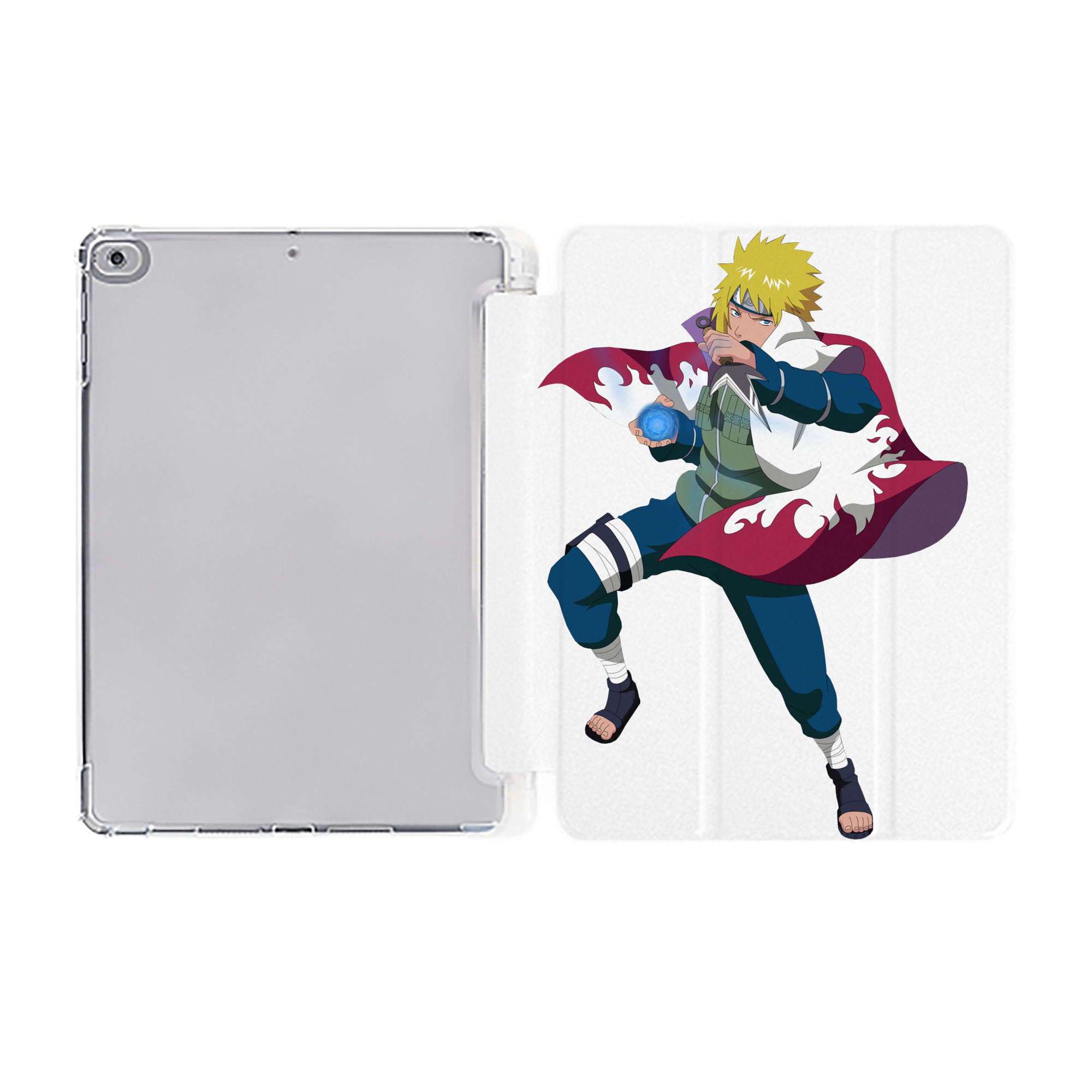 （画像用） NARUTO -ナルト- 波風 ミナト Namikaze Minato IPad ケース ペン収納付き 三つ折りスタンド PUレザー×シリコン 対応機種9.5/10.5/10.9インチ